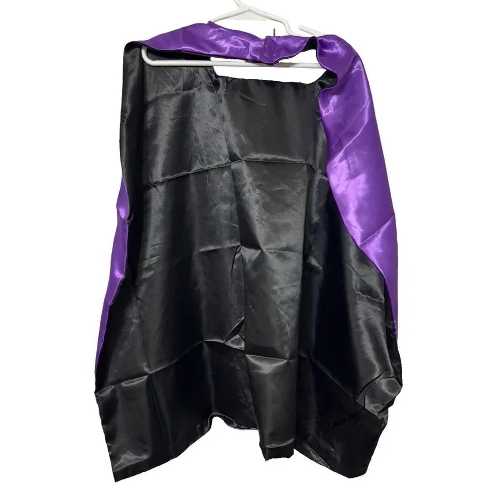 Silky Purple Black Halloween Orange Pumpkin Child’s Cape Costume 28”x28”‎